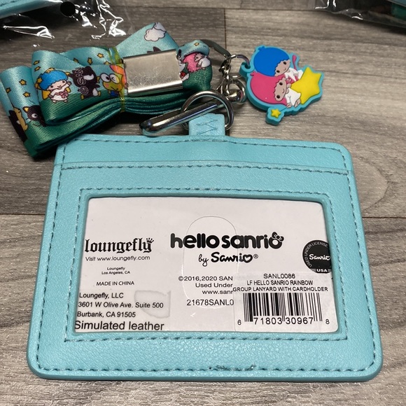 Loungefly Hello Kitty Sanrio Rainbow Group Lanyard with Cardholder - Picture 2 of 5